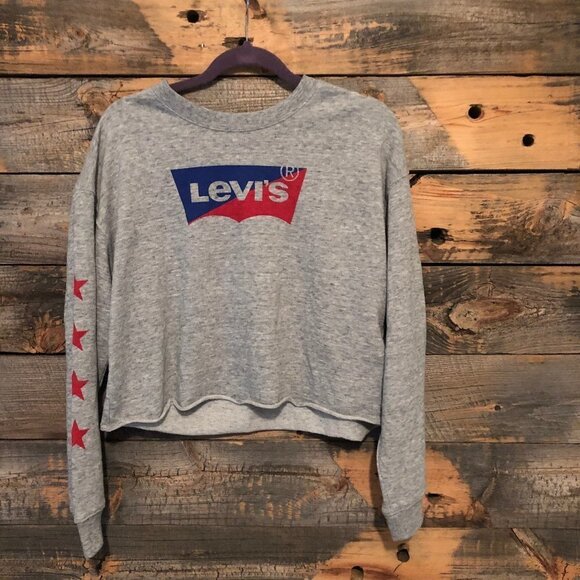 Levi’s Cropped Sweatshirt With Logo NWT! - Picture 1 of 9
